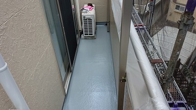 朝霞市　ベランダ防水工事　ＦＲＰトップ　