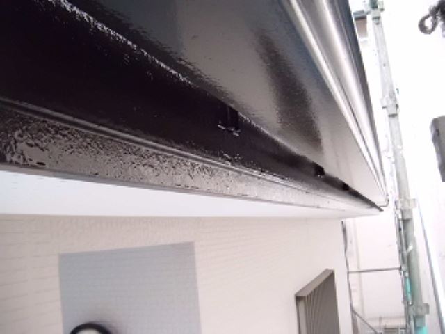 雨どいと鼻隠しの中塗り