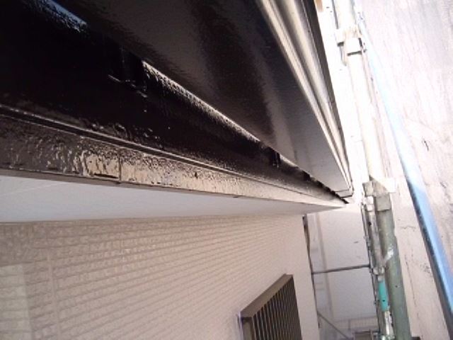 雨どいと鼻隠しの上塗り