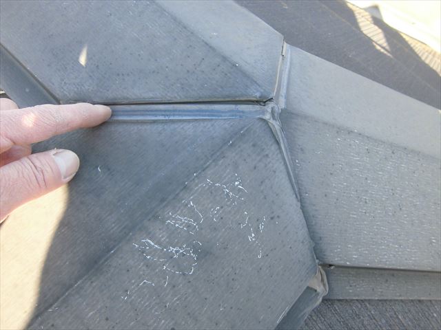 屋根棟板金継ぎ目劣化