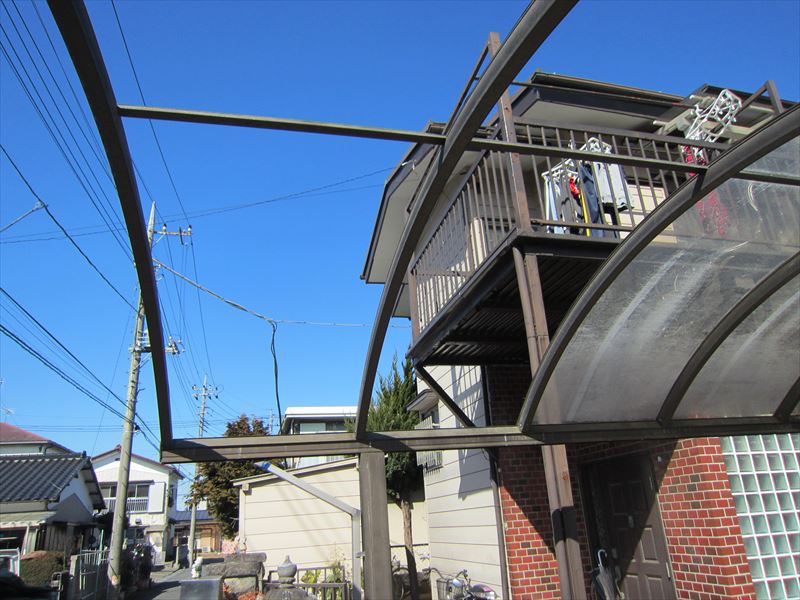 車庫屋根ボード移設