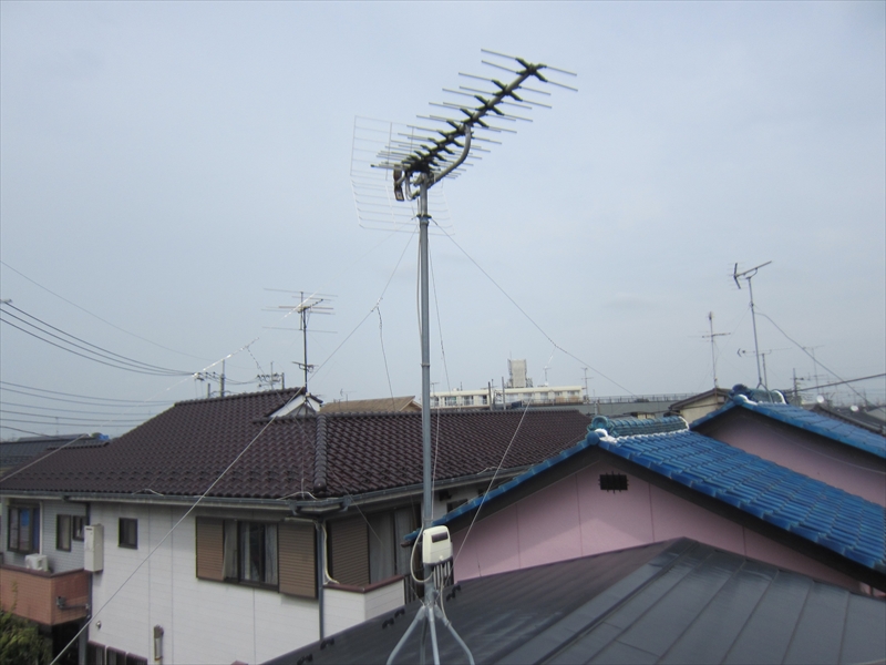 春日部市｜アフターケア：強風によるアンテナ不具合を補修しました