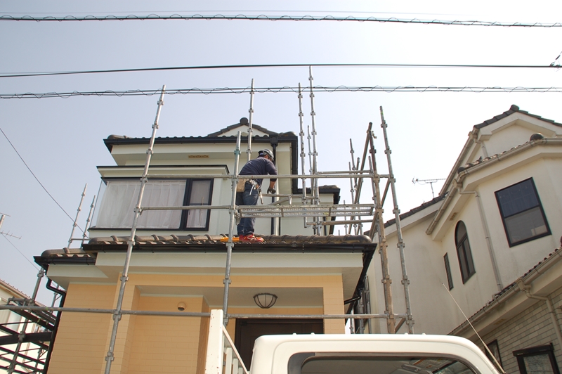 北面足場解体