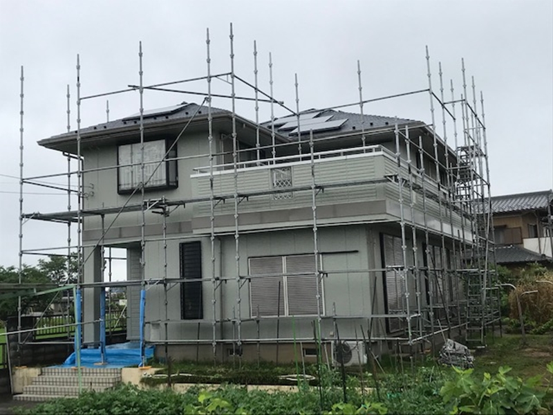 足場解体作業