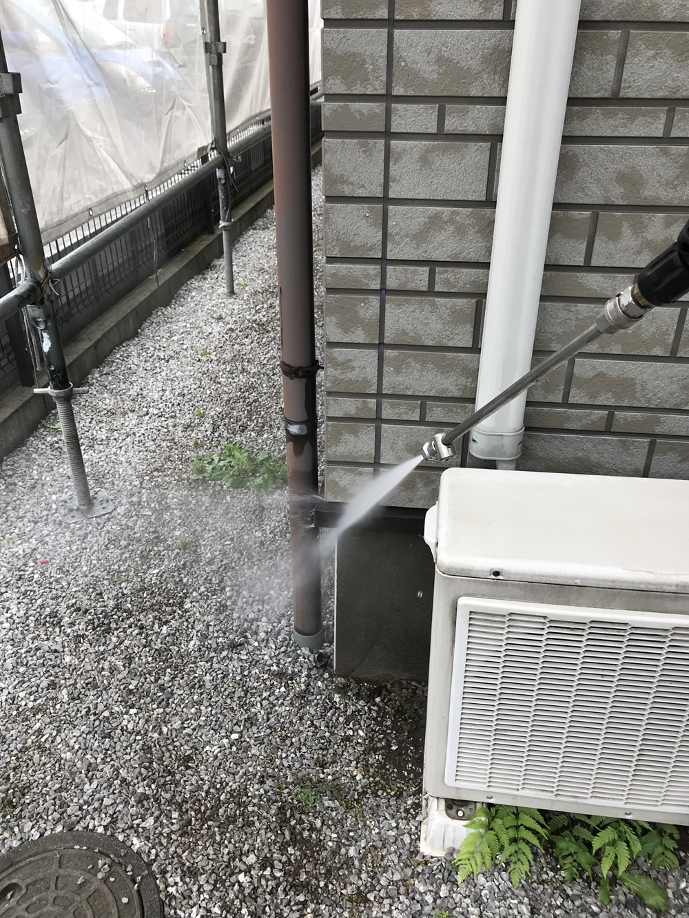 上尾市外壁塗装前水切り高圧洗浄