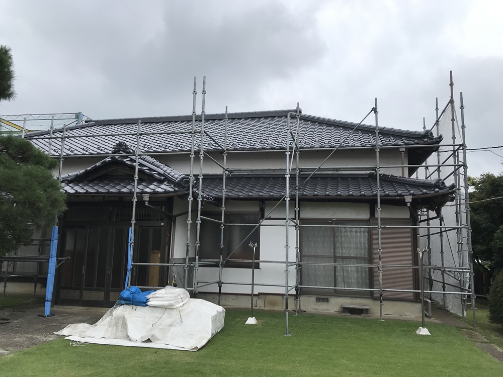 上尾市仮設足場設置完了南側