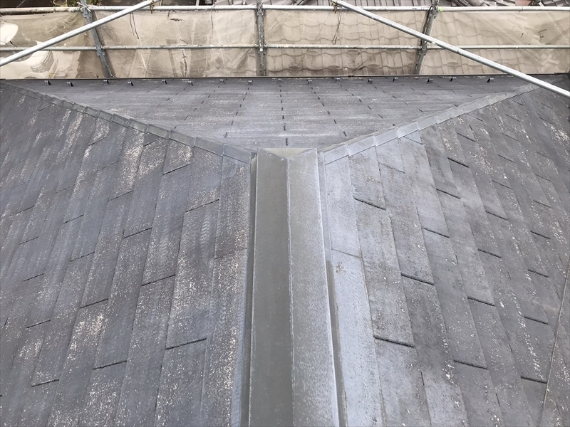 さいたま市岩槻区築25年2回目の屋根外壁塗装工事高圧洗浄後屋根