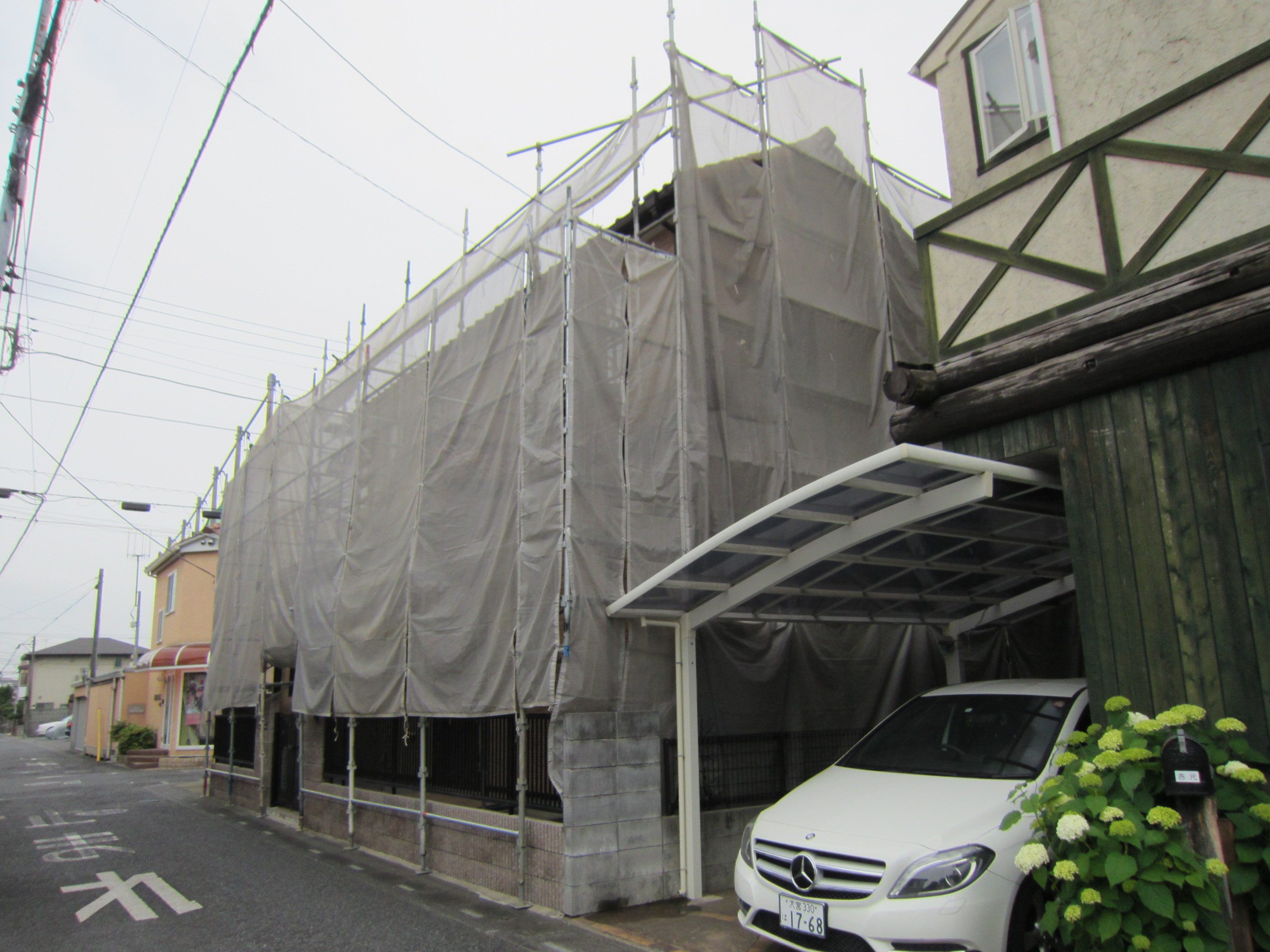 さいたま市北区｜外壁塗装とシーリング打ち替え完了し、足場解体撤去です