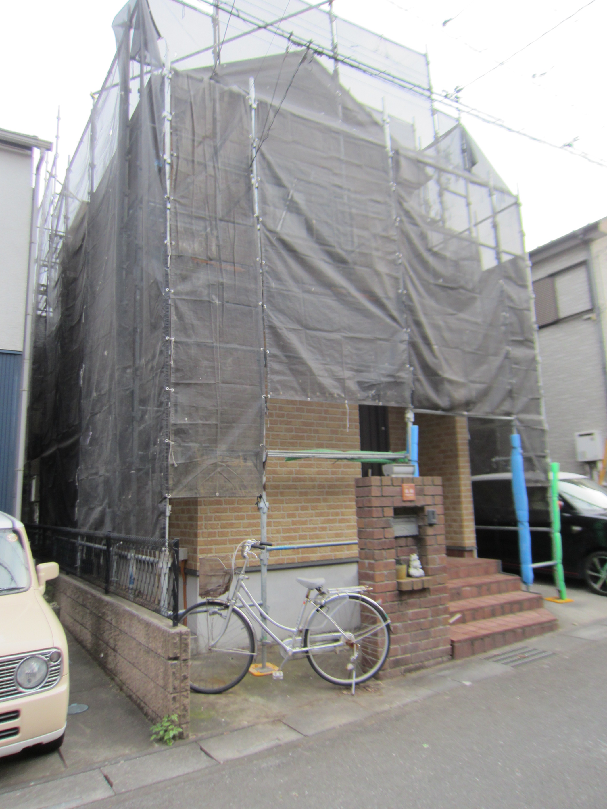 仮設足場シート張り2
