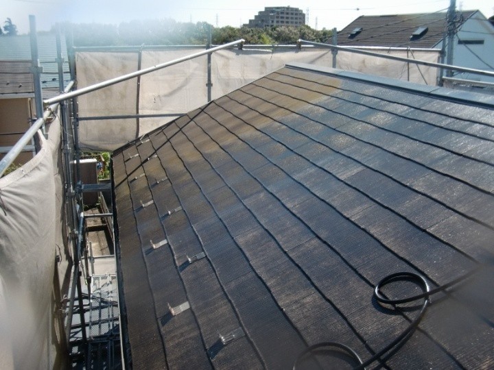 高圧洗浄後の屋根