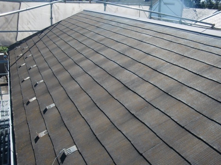 屋根部への高圧洗浄