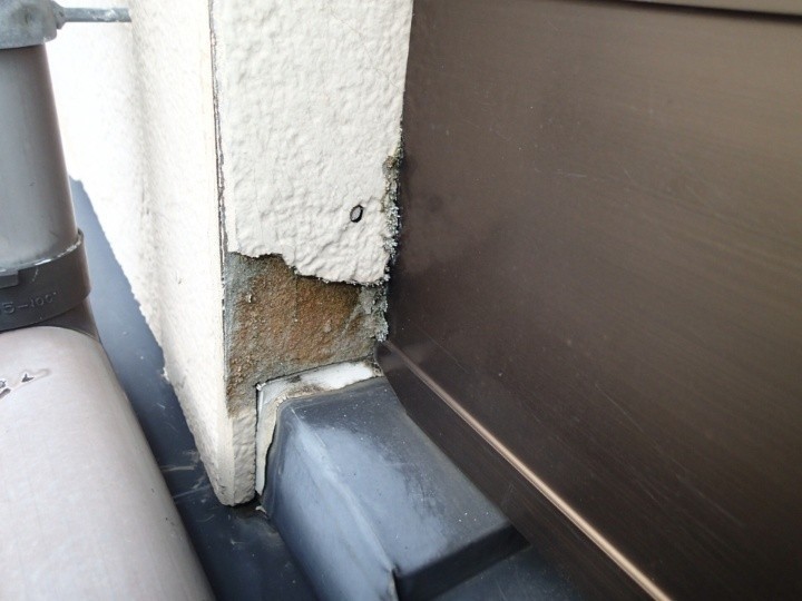 一部のサイディングの欠損箇所