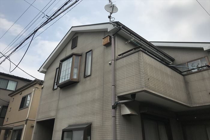 江戸川区松島で日本ペイントのサーモアイとパーフェクトトップを使用して屋根外壁の塗装工事を施工致しました