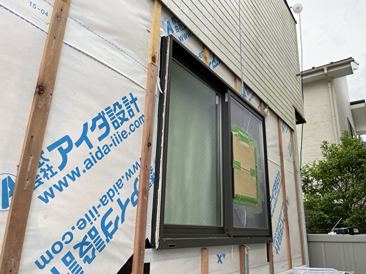 張り替えを行う箇所の外壁材を取り外した状態