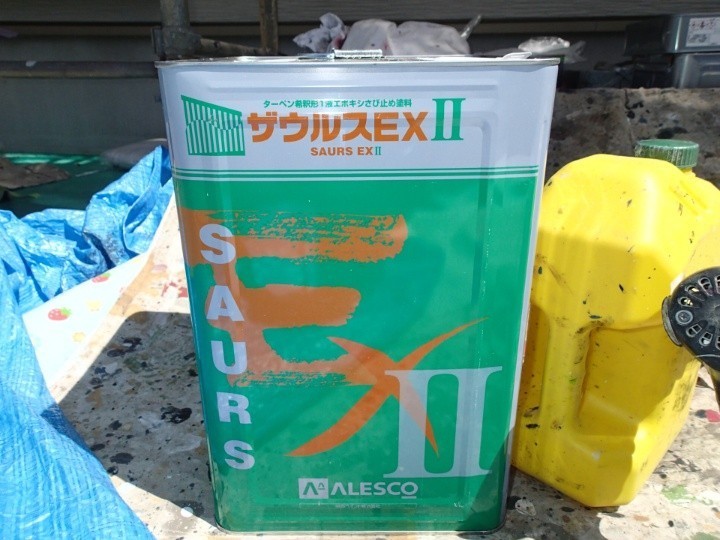 アクセント部へ使用した材料は関西ペイントの「ザウルスEXⅡ」