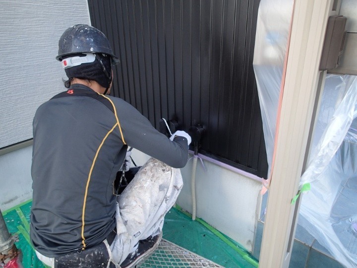 鋼板部分へのタッチアップ