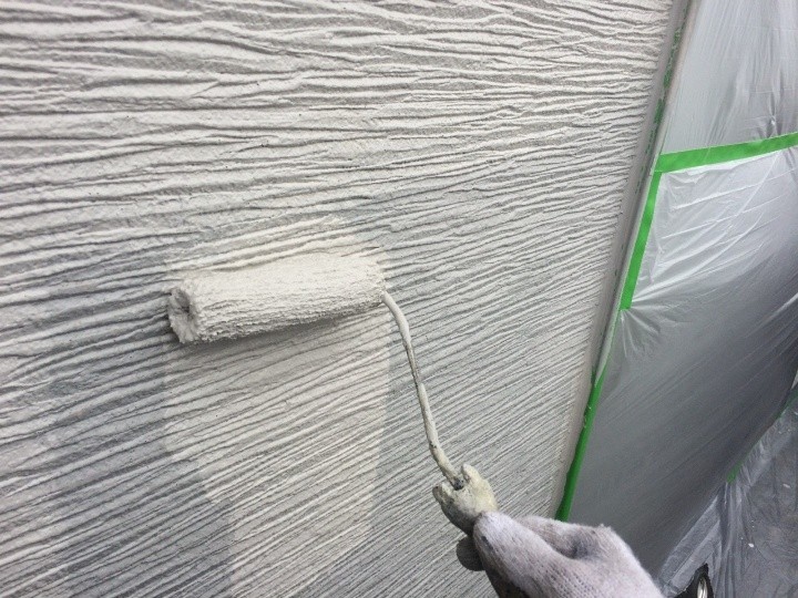 ナノコンポジットW塗料材の塗装風景