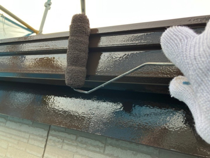 付帯部への部分塗装作業