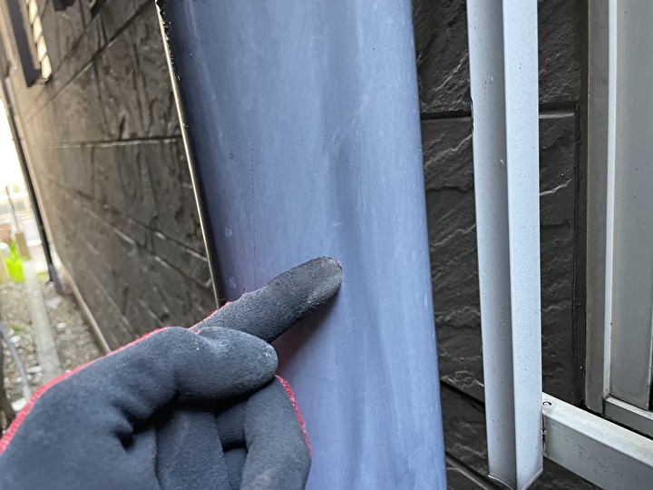 付帯部にチョーキングが発生した状態