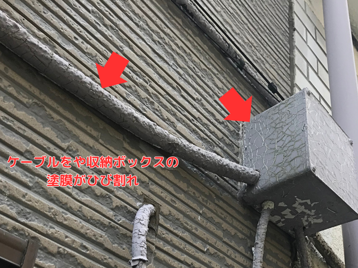 ケーブル等の塗装劣化