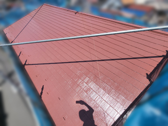 江戸川区北葛西にてファインパーフェクトベスト「ブラウン」での化粧スレート屋根塗装工事が完了！