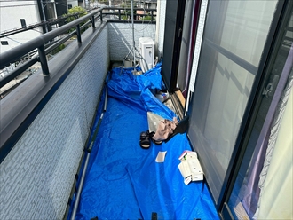 【練馬区旭町】バルコニーの雨漏りを「ウレタン通気緩衝工法」で修理！