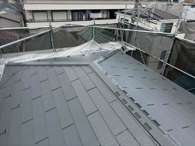 江戸川区東小岩で実践！ファインパーフェクトベストを使用したスレート屋根の塗装工事の全工程