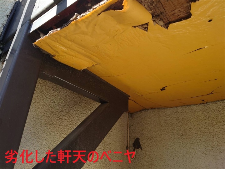 劣化した軒天