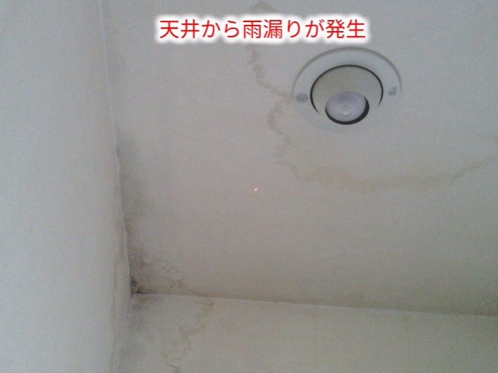 天井の雨漏り跡