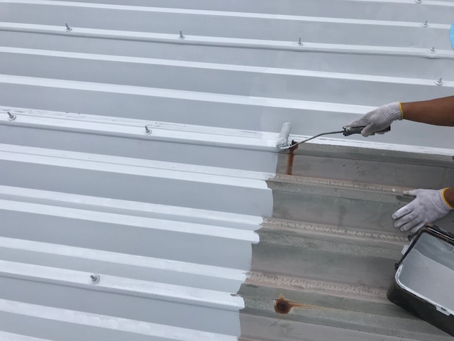 折半屋根の錆止め