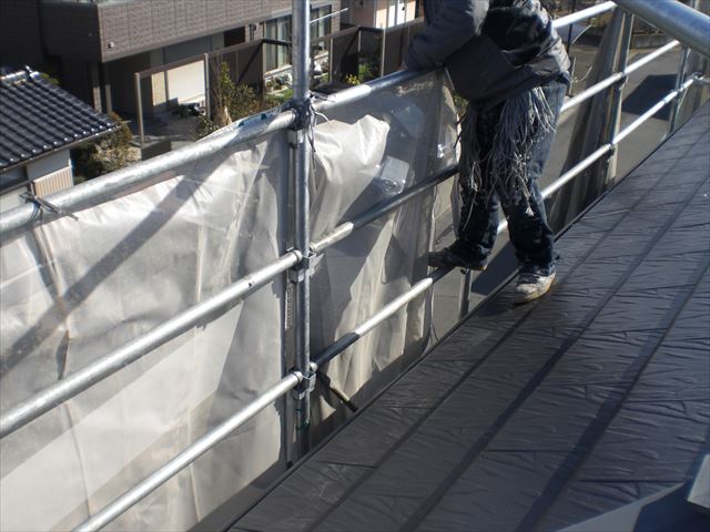メッシュシート戻し