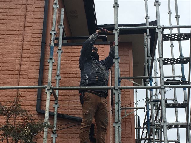 仮設足場解体