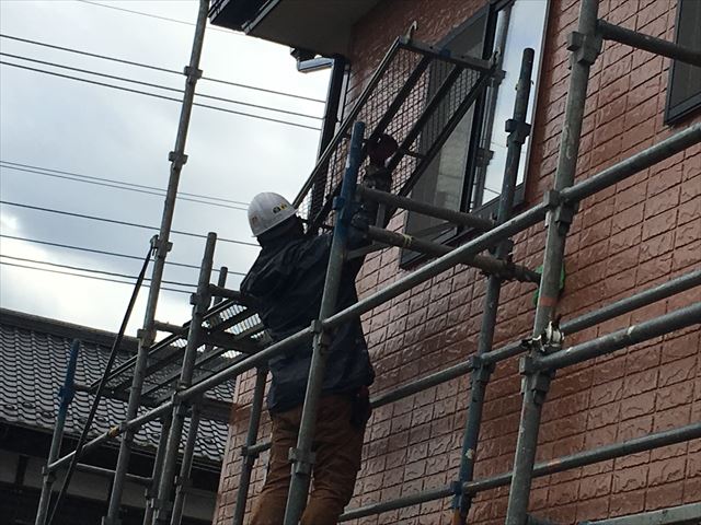 仮設足場解体