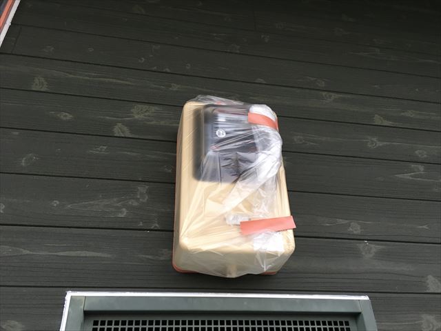 電気メーター、ビニール養生