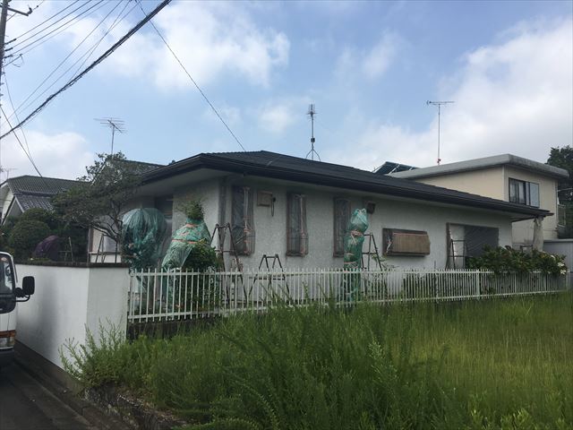 外壁と軒天・破風等の塗り替え工事、ミサワホ－ム/茨城町前田