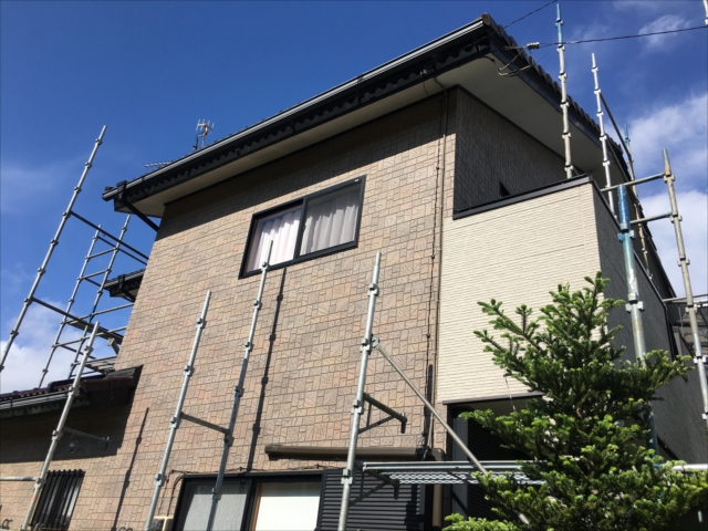 茨城町で本日から外壁サイディングの塗り替え工事が始まりました