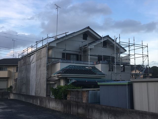 外壁と附帯部をクリ－ンマイルドシリコンで塗り替え、在来住宅/水戸市