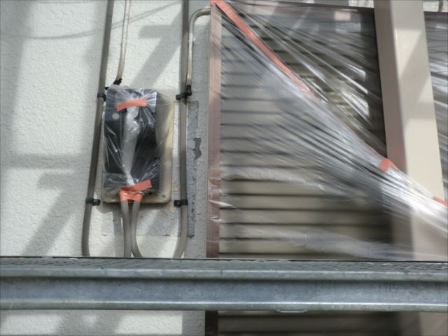 雨戸、戸袋ビニール養生