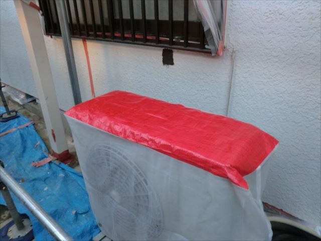 エアコン室外機養生、専用カバー