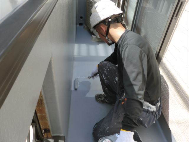 ベランダ床防水、水性アトレーヌ