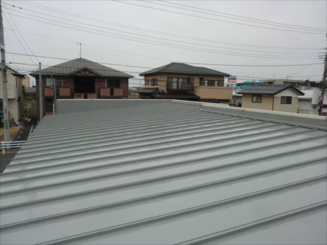 瓦棒屋根塗装完了、ルーフスターSI