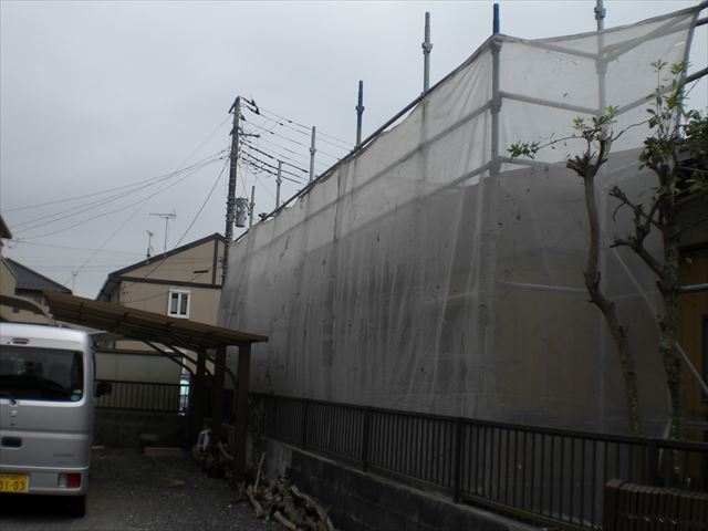 M邸 洗浄前メッシュシート