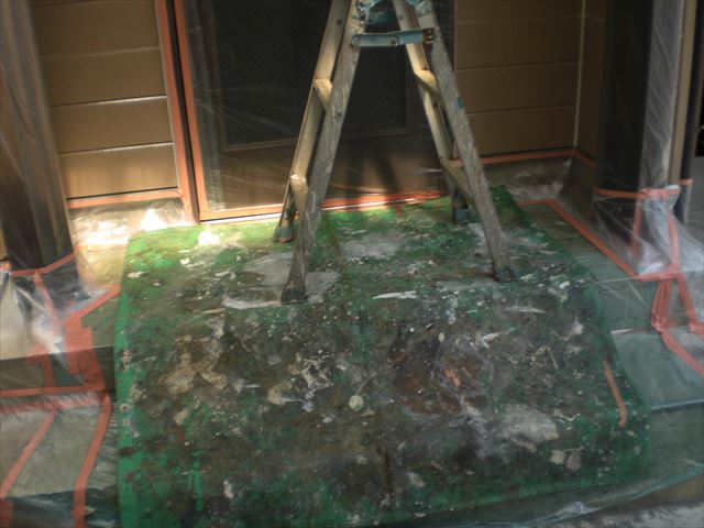 玄関前足もと養生