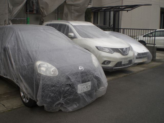 ひたちなか市高場/ダイワハウス/屋根の下塗りと軒天の下塗り作業