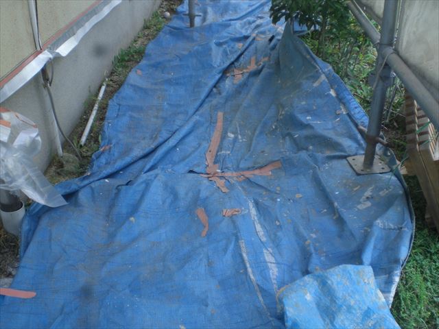 ブルーシート足元養生