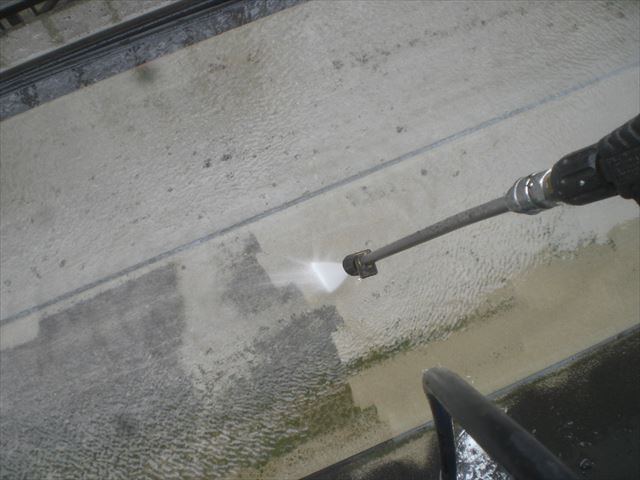2階通路高圧洗浄