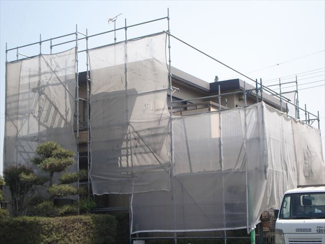 S邸メッシュシートはり