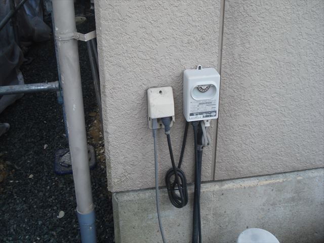 S邸洗浄前電気養生前