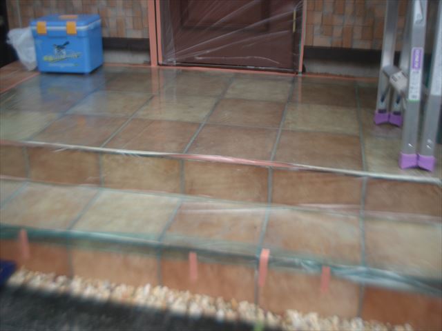 G邸玄関床養生