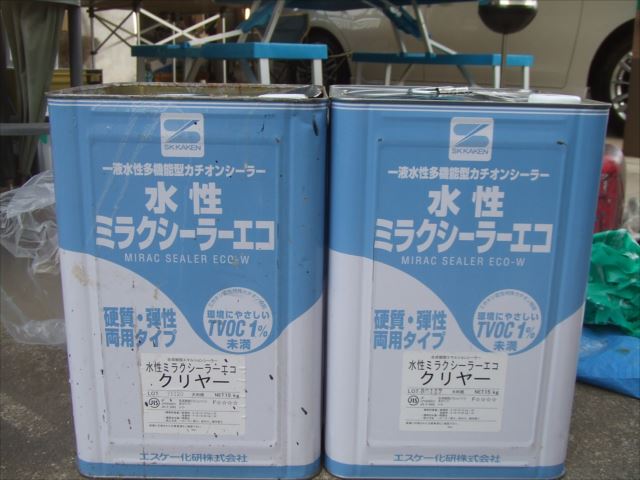 物置小屋外壁下塗り材水性ミラクシーラーエコクリヤー